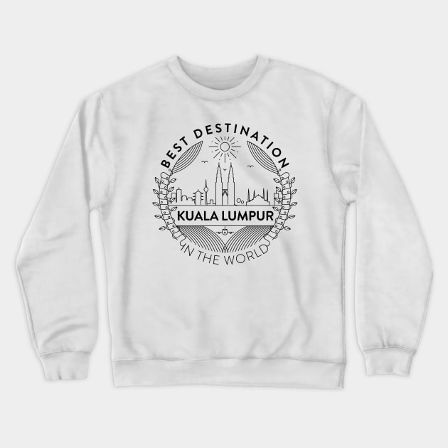 Kuala Lumpur Minimal Badge Design Crewneck Sweatshirt by kursatunsal